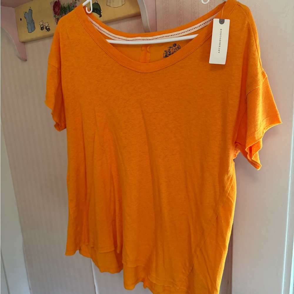 Pilcro Orange Short Sleeve Relaxed T-Shirt / Anthropologie